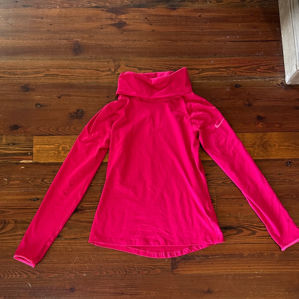 Nike Hot Pink Funnel-Neck Long Sleeve Top